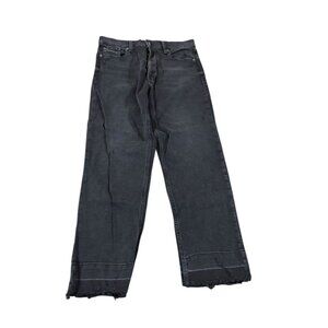 Gap Size 29/8R Cheeky Straight High Rise Dark Wash Button Fly Raw Hem